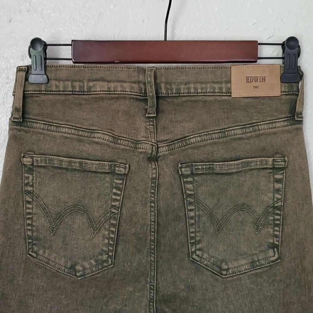 Anthropologie EdwinâBree Jeans in Green Stonewash Sizeâ29 - Picture 8 of 12